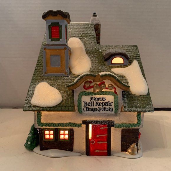 Dept 56 Santa's Bell Repair North Pole Village Lighted Christmas Building 1996 - Picture 3 of 10
